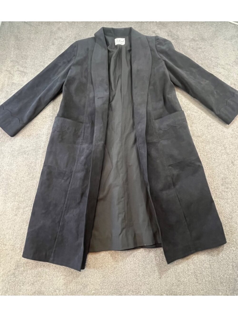 Steampunk Bespoke Whimsigoth VTG Scallop Trim Duster Trench Jacket Custom Sm